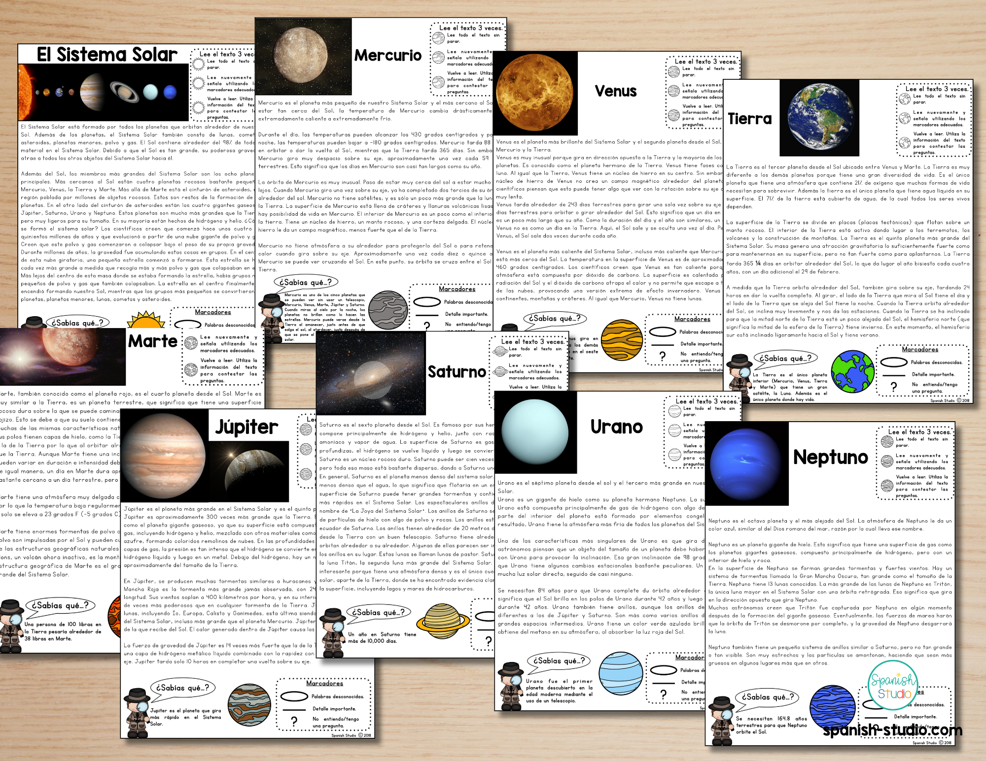 solar system in spanish